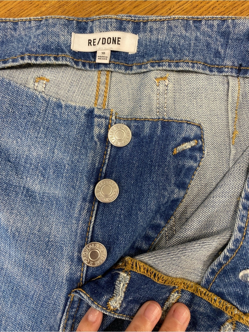 Re/Done Originals Button Front Crop Boot in Riot - Picture 4 of 10